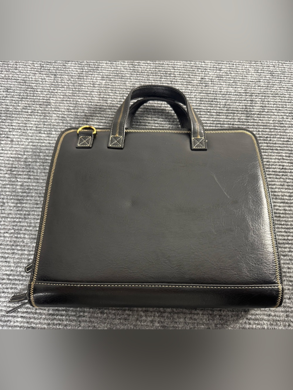 Franklin Covey Binder Briefcase Organizer With Double Handles Black Leather